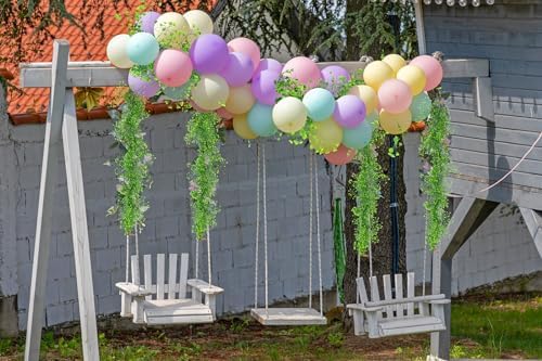 2Pcs Artificial Wisteria Garlands 5.6Ft Plastic Hanging Vines Green, alternate view 4