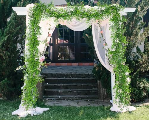 2Pcs Artificial Wisteria Garlands 5.6Ft Plastic Hanging Vines Green, alternate view 5