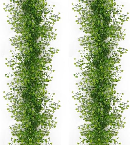 2Pcs Artificial Wisteria Garlands 5.6Ft Plastic Hanging Vines Green, alternate view 6