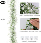 2Pcs Artificial Wisteria Garlands 5.6Ft Plastic Hanging Vines White, alternate view 3