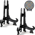2pcs Black Acrylic Easel Plate Stands 3 Inch Small Display Holders in Black