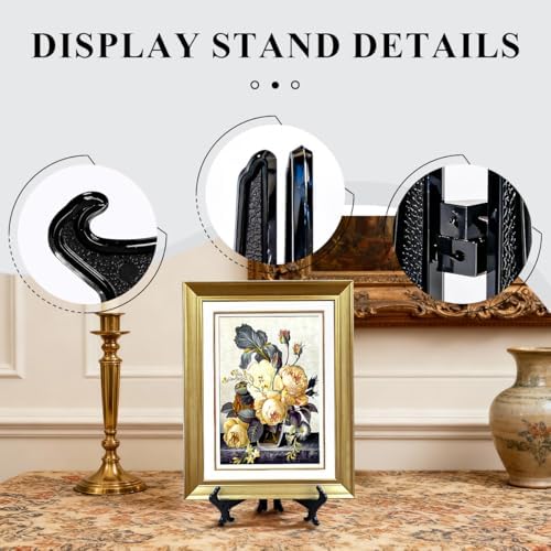 2pcs Black Acrylic Easel Plate Stands 3 Inch Small Display Holders in Black, alternate view 4