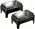 2PCS Chafing Dishes for Buffet, Stainless Steel Catering Supplies Buffet Display with Glass Lid & Hydraulic