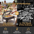 2PCS Chafing Dishes for Buffet, Stainless Steel Catering Supplies Buffet Display with Glass Lid & Hydraulic, alternate view 3