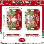2PCS Christmas Serving Tray with Handles 16 X 11 Inch Large Melamine Platters Serving Dishes Rectangular Vintage, alternate