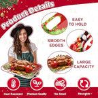 2PCS Christmas Serving Tray with Handles 16 X 11 Inch Large Melamine Platters Serving Dishes Rectangular Vintage, alternate