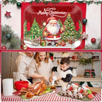 2PCS Christmas Serving Tray with Handles 16 X 11 Inch Large Melamine Platters Serving Dishes Rectangular Vintage, alternate