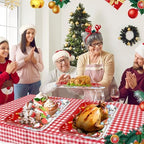 2PCS Christmas Serving Tray with Handles 16 X 11 Inch Large Melamine Platter Serving Dishes Rectangular Xmas, alternate view