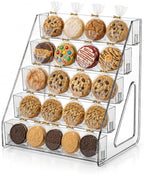 2Pcs Cookie Display Stand, 5-Tier Cookie Display Holder for Vendors &Bakery, Acrylic Clear Cookie Stand for