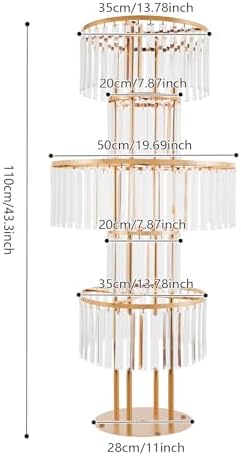 2PCS Crystal Vases for Centerpieces, 5 Tier Gold Flower Stand with Hanging Crystals, 43.3" Wedding Vase Round, alternate view