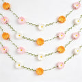 2PCS Daisy Flower Garlands, Daisy Banner Garland Orange Pink Flowers