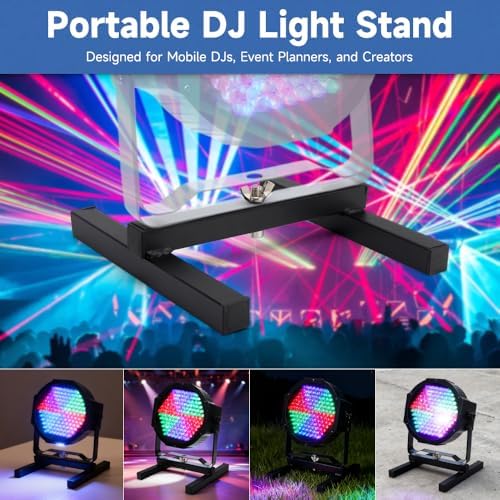 2Pcs DJ Light Stand, LED Par Can Floor Stand Pro DJ Lighting H Frame Uplighting Par38 Par56 Par64 Par Light, alternate view 2