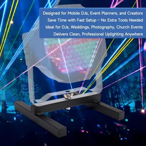 2Pcs DJ Light Stand, LED Par Can Floor Stand Pro DJ Lighting H Frame Uplighting Par38 Par56 Par64 Par Light, alternate view 5