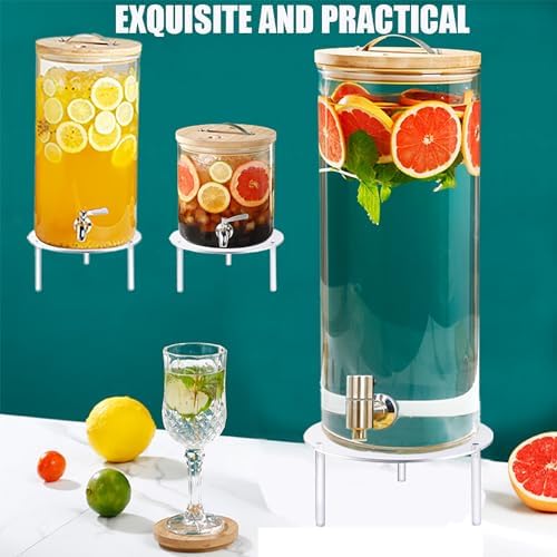 2Pcs Drink Dispenser Stand Only, Clear Acrylic Stands, Fit Max 7.87 Inch Diameter of Glass Drink Dispenser, alternate view 3