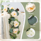 2PCS Eucalyptus Garland, 6.6Ft Artificial Greenery Garlands Flower Decor, Green Spring Garland Wreath Vines, alternate view 4