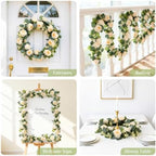 2PCS Eucalyptus Garland, 6.6Ft Artificial Greenery Garlands Flower Decor, Green Spring Garland Wreath Vines, alternate view 5