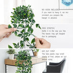 2Pcs Fake Hanging Plants with Pot Eucalyptus Leaves Fake Vines, alternate view 4