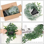 2Pcs Fake Hanging Plants with Pot Eucalyptus Leaves Fake Vines, alternate view 5