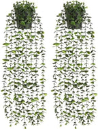 2Pcs Fake Hanging Plants with Pot, Potted Faux Eucalyptus