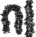 2Pcs Fake Willow Leave Vine 6Ft Full Black Silk Halloween Garland