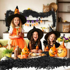 2Pcs Fake Willow Leave Vine 6Ft Full Black Silk Halloween Garland, alternate view 6