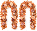 2Pcs Fall Garland, 11Ft Eucalyptus Garland with Flowers