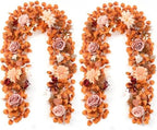 2Pcs Fall Garland, 11Ft Eucalyptus Garland with Flowers