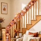2Pcs Fall Garland, 11Ft Eucalyptus Garland with Flowers, alternate view 4