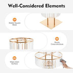 2PCS Gold Crystal Vase for Wedding Centerpieces 43.3" Tall in Gold, 2pcs, Square Base, alternate view 6