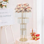 2pcs Gold Crystal Vases for Wedding Centerpieces, 35.4inches Height in Gold, alternate view 4