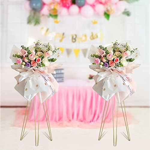 2Pcs Gold Flower Arrangement Stand, 3.4ft Wedding Table Centerpieces Flower Stand Display Rack Metal Flower Pot, alternate