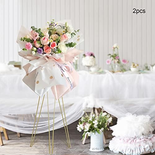2Pcs Gold Flower Arrangement Stand, 3.4ft Wedding Table Centerpieces Flower Stand Display Rack Metal Flower Pot, alternate