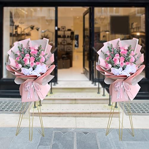 2Pcs Gold Flower Arrangement Stand, 3.4ft Wedding Table Centerpieces Flower Stand Display Rack Metal Flower Pot, alternate