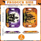 2Pcs Halloween Serving Trays 16.1 X 11.1 Inch Large Melamine Platters with Handles, Orange Purple Castle Pumpkin, alternate