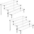 2PCS Large Acrylic Display Risers, Perfume Stand Organizer, Clear Acrylic Shelf Risers for Display Stands for