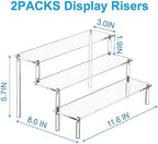 2PCS Large Acrylic Display Risers, Perfume Stand Organizer, Clear Acrylic Shelf Risers for Display Stands for, alternate view
