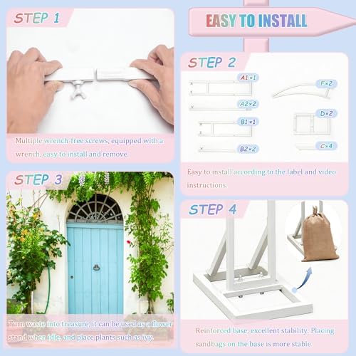 2pcs Large Wedding Arch 5.9Ft&6.9Ft Balloon Floral Arch Stand for Party, alternate view 5