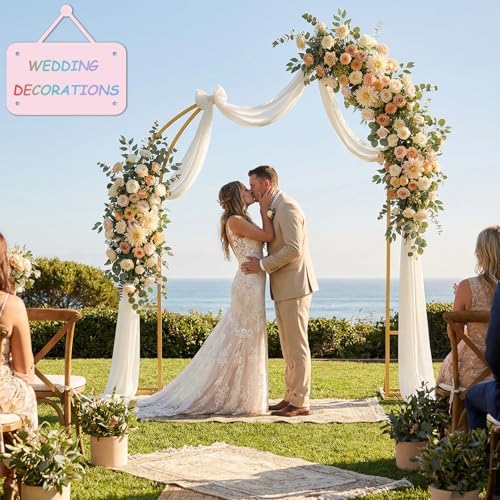 2pcs Large Wedding Arch 5.9Ft&6.9Ft Balloon Floral Arch Stand for Party, alternate view 6