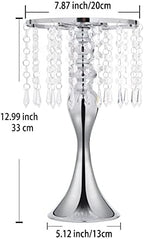 2Pcs Metal Flower Stands - 12.99in Silver Vase for Centerpieces in Silver, alternate view 3