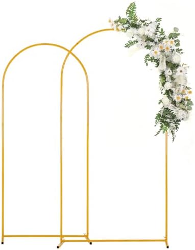 2PCS Metal Wedding Arch Backdrop Stand 6.6FT/5.9FT Balloon Arch Stand