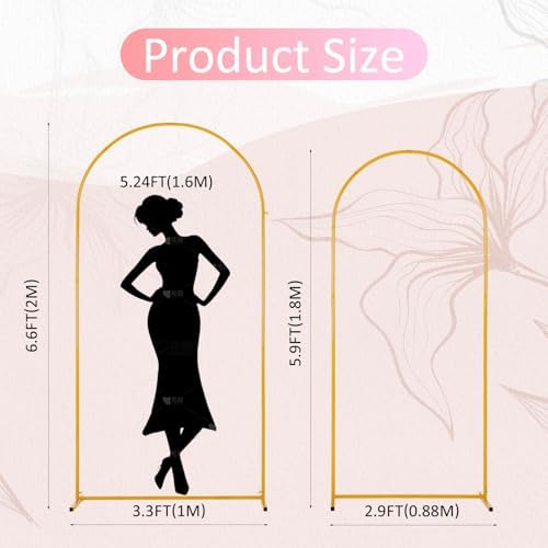 2PCS Metal Wedding Arch Backdrop Stand 6.6FT/5.9FT Balloon Arch Stand, alternate view 3