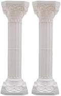 2PCS Plastic White Wedding Party Roman Pillar, Wedding Pillars, Flower Pot Columns and Pillars, Artistic Roman