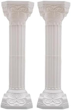 2PCS Plastic White Wedding Party Roman Pillar, Wedding Pillars, Flower Pot Columns and Pillars, Artistic Roman