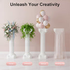 2PCS Plastic White Wedding Party Roman Pillar, Wedding Pillars, Flower Pot Columns and Pillars, Artistic Roman, alternate