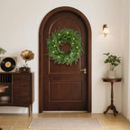 2Pcs Real Touch Norfolk Pine Wreath 24Inch Christmas Wreaths for Front Door, alternate view 2