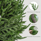 2Pcs Real Touch Norfolk Pine Wreath 24Inch Christmas Wreaths for Front Door, alternate view 5