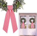 2Pcs Red White Gingham Wreath Sash Ties, 4.5"*55.1"