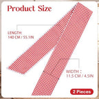 2Pcs Red White Gingham Wreath Sash Ties, 4.5"*55.1", alternate view 2