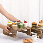 2PCS Rustic Wood Cupcake Display Riser Stand For Dessert Cupcake Buffet Cake Wedding Birthday Food Display Riser, alternate