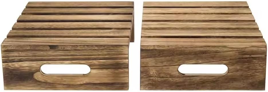 2PCS Rustic Wood Cupcake Display Riser Stand For Dessert Cupcake Buffet Cake Wedding Birthday Food Display Riser, alternate